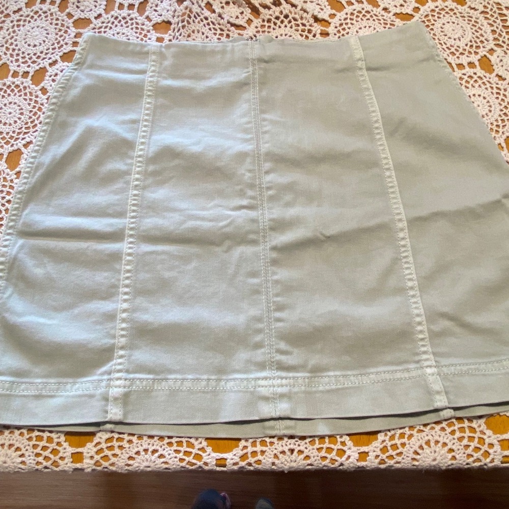 Wild Fable‎ Mini Skirt Womens 14 Sage Green Excellent Seamed Back Zip